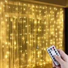 Dodomar 3x3 Metre LED Işık Perdesi - Günışığı (Sıcak Beyaz) Renkli USB Girişli Kancalı Lüks Peri LED (Karton Kutulu)