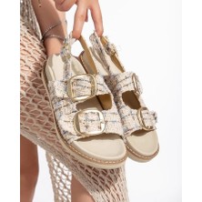 Zengezur Mall Nrzsnt Olira Bej Simli Kemerli Sandalet (Numara: 39)