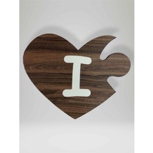Mundy I Harfi (Sol Parça) – Ahşap Puzzle Kalp Harf Magnet – Buzdolabı Süsü – Ikili Uyumlu (KOD:1009)