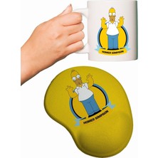 Homer Simpsons Baskılı Mouse Pad + Kupa Bardak Mug