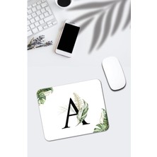 Tropik Desenli A Harfli Dikdörtgen Mouse Pad