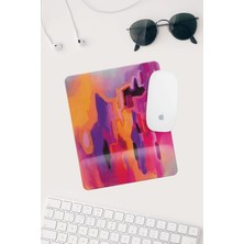 Renkli Boya Desenli Bilek Destekli Dikdörtgen Mouse Pad Mouse Altlığı.