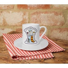 Dumbledore Baskılı Beyaz Türk Kahvesi Fincanı