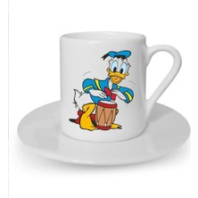 Daffy Duck Baskılı Beyaz Türk Kahvesi Fincanı