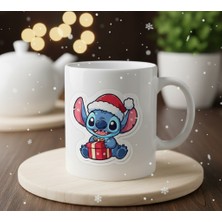 Sartre Art "stich Christmas Yılbaşı" Baskılı Hediye Özel Tasarım Kupa Bardak