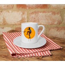 Karete Kit Baskılı Beyaz Türk Kahvesi Fincanı