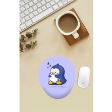 Ayakta Uyuyan Penguen Desenli Bilek Destekli Mouse Pad