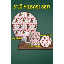Yılbaşı Temalı 3'lü Mousepad Kupa ve Bardak Altlığı Seti