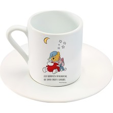 Eğer Birbirimizin Rüyasındaysak..... Yazılı Pooh! Piglet Karakter Baskılı Türk Kahve Fincanı