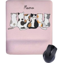 Kedi Dikdörtgen Bilek Destekli Mouse Pad