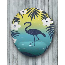 Flamingo Tropikal Oval Bilek Destekli Mouse Pad