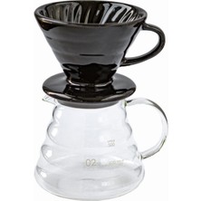 Vestron V60 Kahve Demleme Tanışma Seti Seramik Demleme Aparatı ve Cam Coffee Server 600 ml