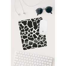 Siyah Beyaz Inek Desenli Bilek Destekli Dikdörtgen Mouse Pad Mouse Altlığı.