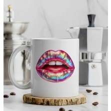 Sartre Art "ışıltılı Dudaklar" Baskılı Özel Tasarım Kupa Bardak