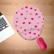 Minik Kırmızı ve Pembe Kalpler Bilek Destekli Mouse Pad