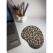 Leopar Desenli Bilek Destekli Mouse Pad