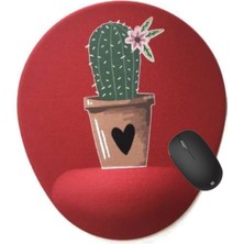 Cactus Bılek Desteklı Mouse Pad - Kırmızı