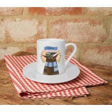 Rawenpaw Baskılı Beyaz Türk Kahvesi Fincanı