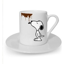 Snoopy Dogg Baskılı Beyaz Türk Kahvesi Fincanı
