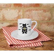 Batcat Baskılı Beyaz Türk Kahvesi Fincanı