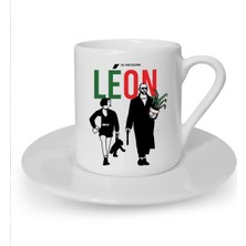 Leon Baskılı Beyaz Türk Kahvesi Fincanı