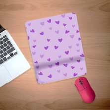 Minik Mor ve Lila Kalpler Bilek Destekli Mouse Pad