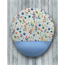 Minik Çiçekli Oval Bilek Destekli Mouse Pad