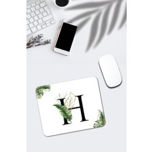 Tropik Desenli H Harfli Dikdörtgen Mouse Pad