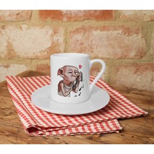 Dobby Love Socks Baskılı Beyaz Türk Kahvesi Fincanı