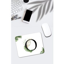 Tropik Desenli O Harfli Dikdörtgen Mouse Pad