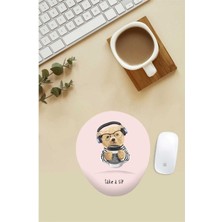 Kahve Sever Teddy Desenli Bilek Destekli Mouse Pad