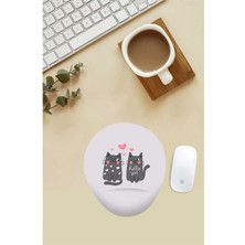 Aşık Kediler Desenli Bilek Destekli Mouse Pad