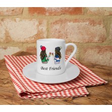 Best Friends Baskılı Beyaz Türk Kahvesi Fincanı