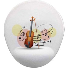 Music Violin Oval Bilek Destekli Mouse Pad