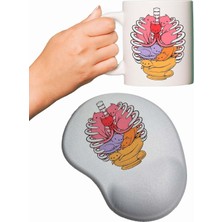 Organ Kediler Baskılı Bilek Destekli Mouse Pad + Kupa Bardak Mug