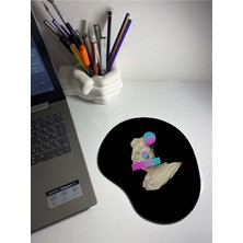 Retro Black 3D Bilek Destekli Mouse Pad