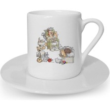 Türk Kahvesi Fincanı Arkadaşlık Kardeşlik Dostluk Kedi