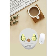Avokado Family Desenli Bilek Destekli Mouse Pad