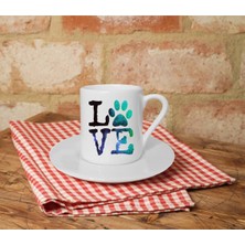 Beyaz Baskılı Türk Kahvesi Fincanı 2