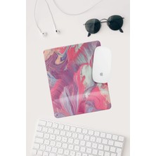 Pembe Desenli Bilek Destekli Dikdörtgen Mouse Pad Mouse Altlığı.