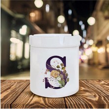 Kahverengi Gül S Harfi Baskılı Seramik Şık Küllük