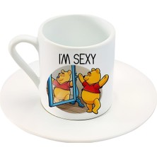I'm Sexy Yazılı Pooh! Karakter Baskılı Türk Kahve Fincanı