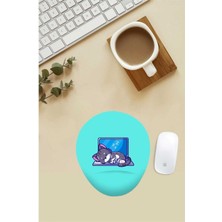 Tembel Kedi Desenli Bilek Destekli Mouse Pad
