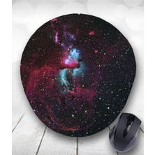 Siyah Galaksi Baskılı Oval Bilek Destekli Mouse Pad