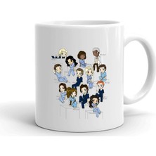 Grey's Anatomy Baskılı Beyaz Türk Kahvesi Fincanı