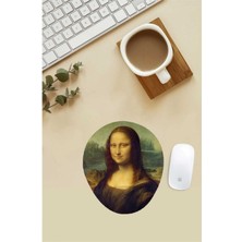 Mona Lisa Desenli Bilek Destekli Mouse Pad