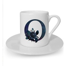 O Harfi Baskılı Beyaz Türk Kahvesi Fincanı