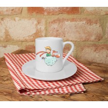 Küçük Prens Baskılı Beyaz Türk Kahvesi Fincanı