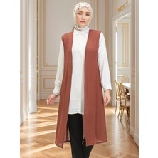 Respiro Büyük Beden Mevsimlik Rahat Kesim Uzun Dökümlü Anne Beden Yelek