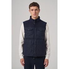 Morven  Erkek Lacivert Trend Yünlü Şişme Yelek